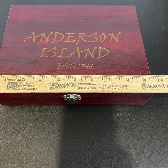 Anderson Island 1841 Black compass 6 oz flask with shot glasses - Picture 11 of 12